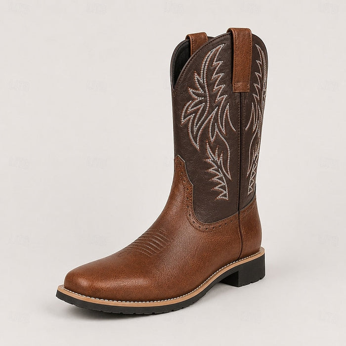 Women's Western Cowboy Boots with Embroidered Shaft