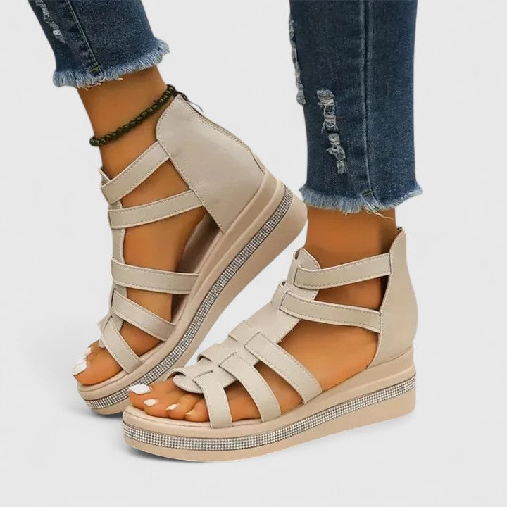 Samantha | Gladiator Wedge Sandals