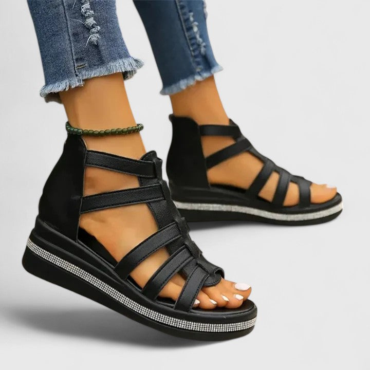 Samantha | Gladiator Wedge Sandals