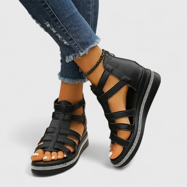 Samantha | Gladiator Wedge Sandals
