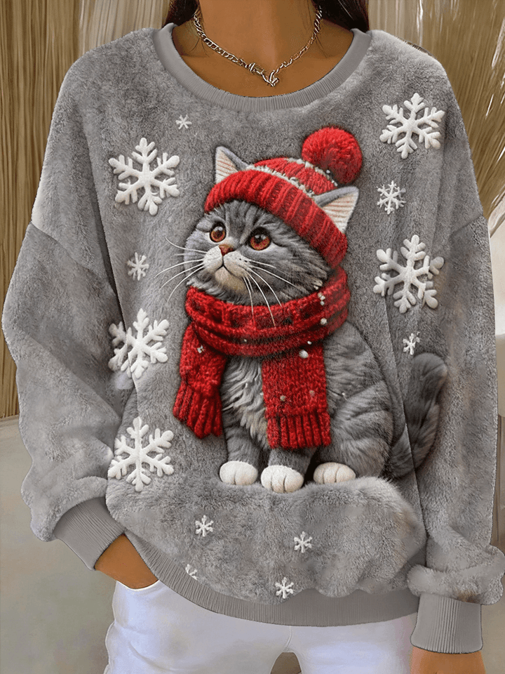 Isla - Christmas hoodie for women in cat style