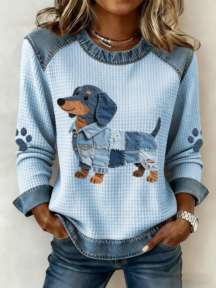 Nuria - Shady dachshund with denim patchwork