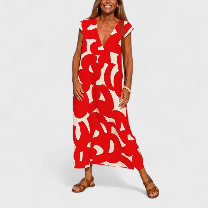 Sophie | Flowing V-Neck Dress